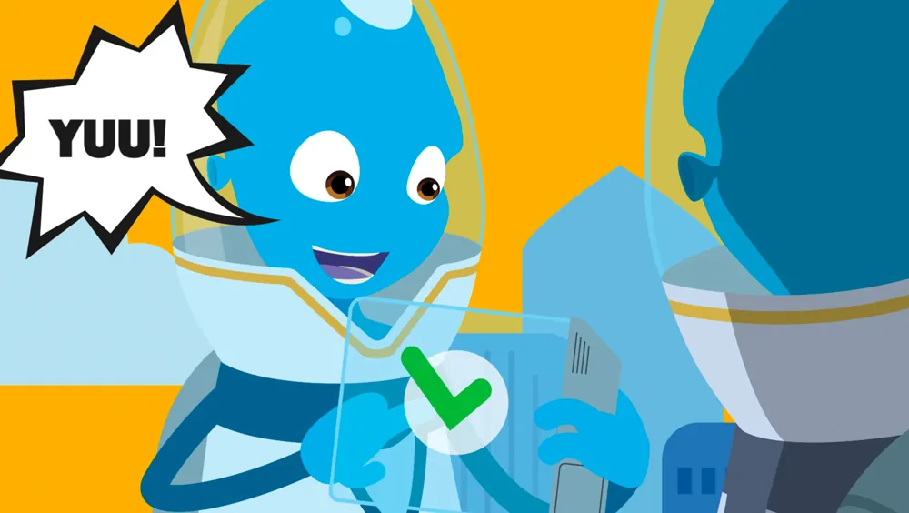 COGGY Filmproduktion Magdeburg – SelectLine Erklärvideo, Illustration, Alien mit Tablet